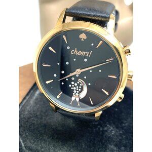 Kate Spade Women's Watch KST23100 Hybrid Smartwatch Black Dial Leather Band 40mm